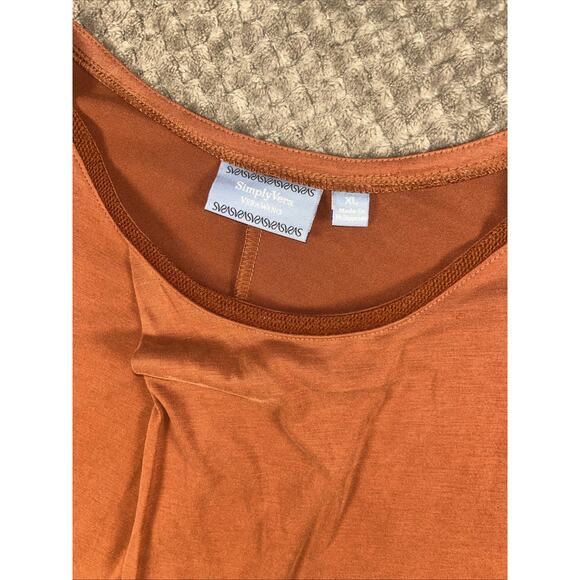 Simply Vera Vera Wang Rusty Copper Scooped Neck Sleeveless Top Size XL NWT - Picture 2 of 5